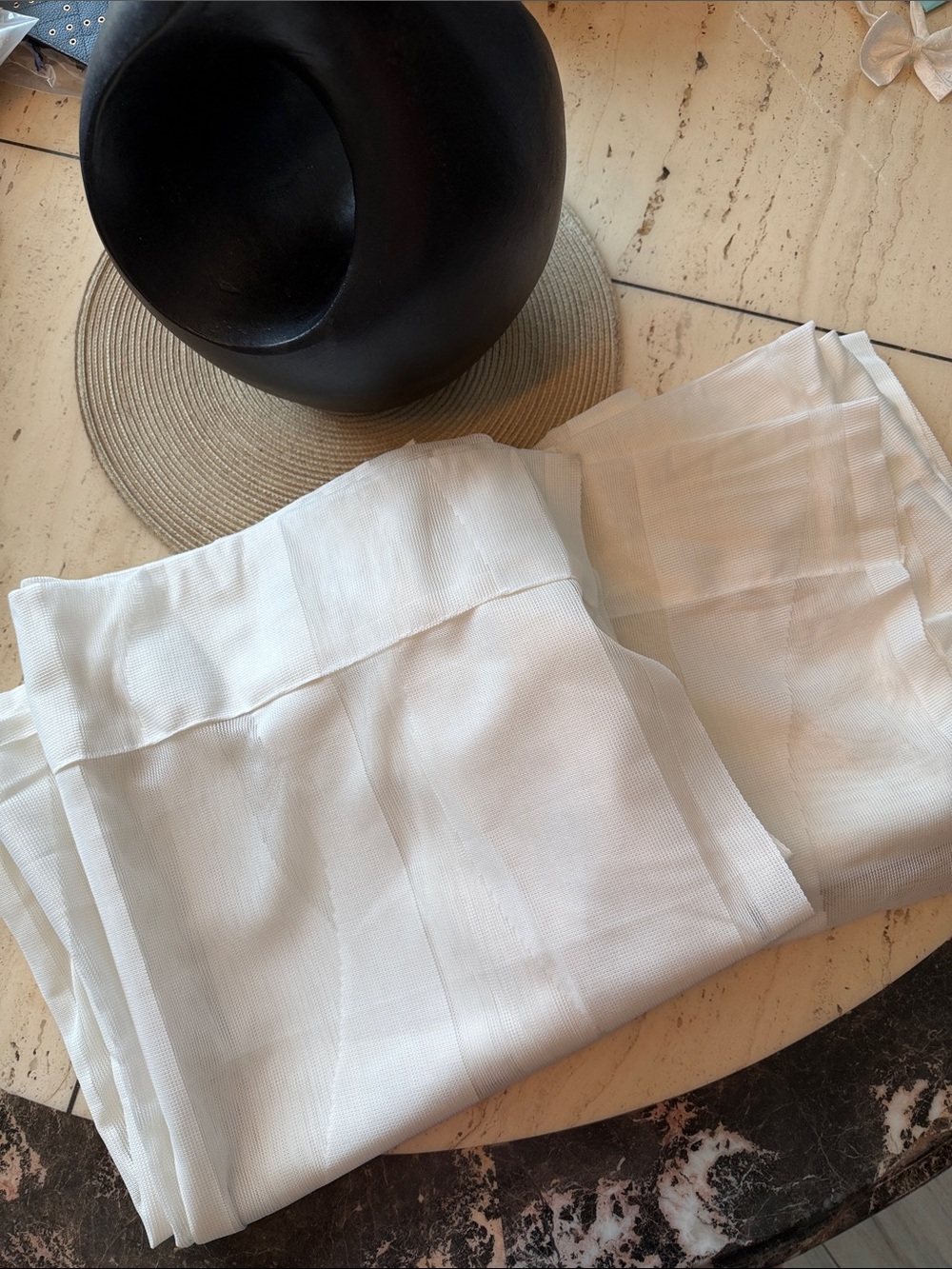IKEA Murruta White Sheer Curtain Double Panel Set 57x98"